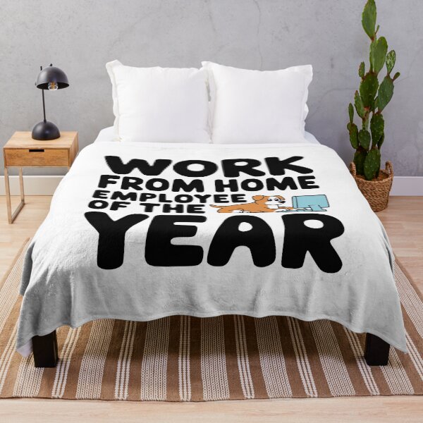 Item preview, Work From Home Employee Of The Year Dog Cartoon designed and sold by PMCreative.