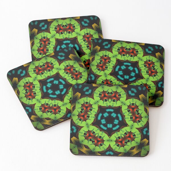 Item preview, Seamless Green Pixel Mandala bulbs designed and sold by Afro-spirit-art.
