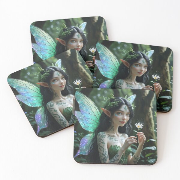 Item preview, Delicate Forest Fairy with Intricate Leaf Tattoos Amidst Lush Canopy designed and sold by T-shirtMill.