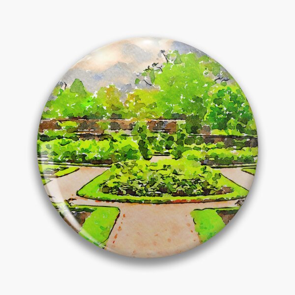 Item preview, Tranquil watercolor garden with lush greenery and scenic pathways designed and sold by GestaltImagery.