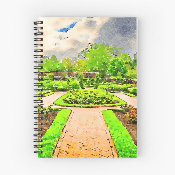 Item preview, Tranquil watercolor garden with lush greenery and scenic pathways designed and sold by GestaltImagery.