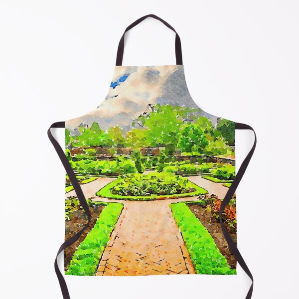 Item preview, Tranquil watercolor garden with lush greenery and scenic pathways designed and sold by GestaltImagery.