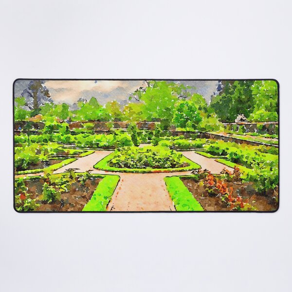 Item preview, Tranquil watercolor garden with lush greenery and scenic pathways designed and sold by GestaltImagery.