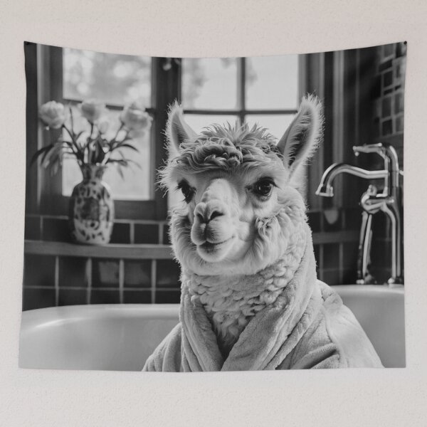 Item preview, Relaxing Alpaca in Bathtub designed and sold by vk09.