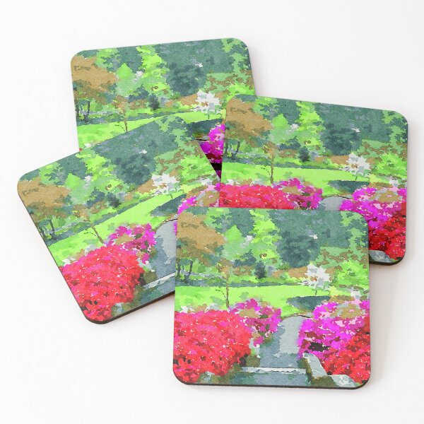 Item preview, Vibrant watercolor garden with blooming flowers and lush greenery designed and sold by GestaltImagery.