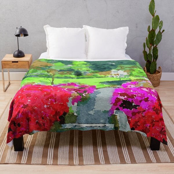 Item preview, Vibrant watercolor garden with blooming flowers and lush greenery designed and sold by GestaltImagery.
