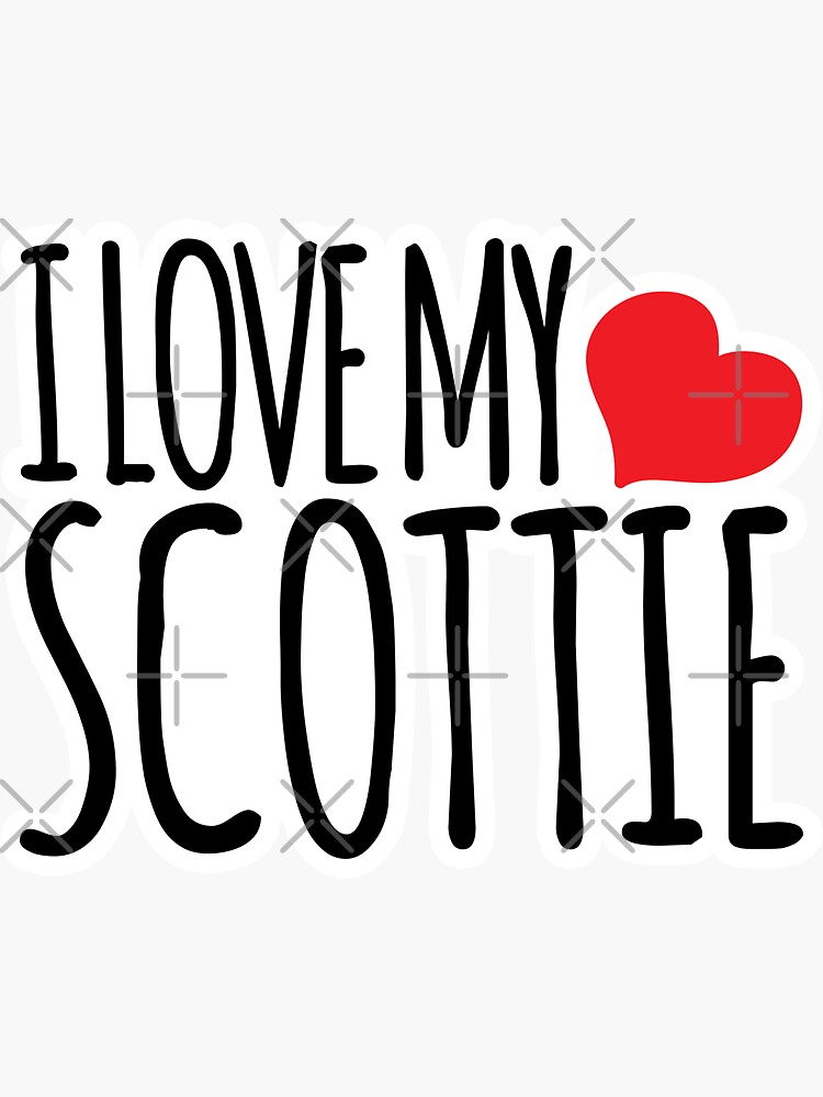 Thumbnail 3 of 3, Sticker, I LOVE MY SCOTTIE designed and sold by K9ish.