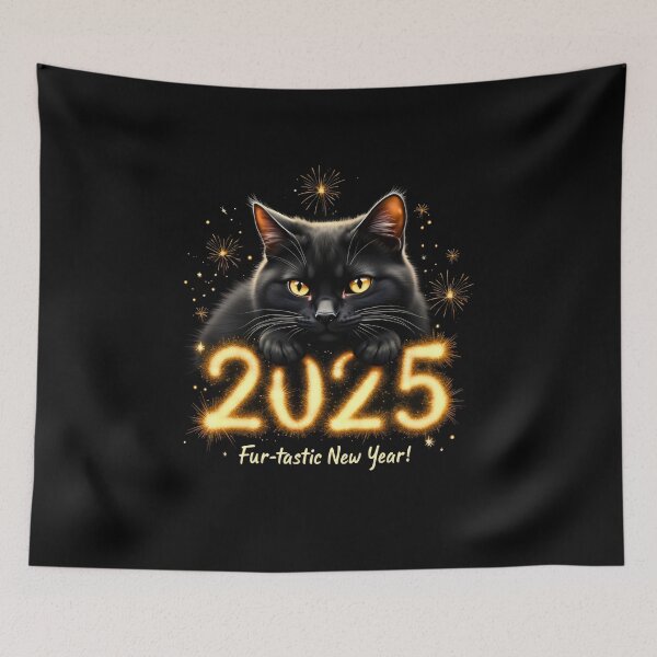 Item preview, happy fur-tasitc new year cat lovers 2025 designed and sold by VividDripCo.