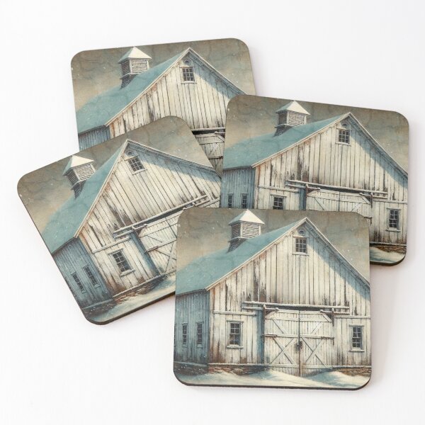 Item preview,  "Winter Serenity: Rustic Barn in Snow" designed and sold by mustardseed-410.
