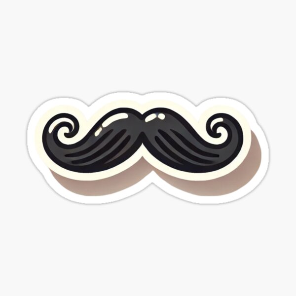 Stylish Cartoon Mustache Sticker