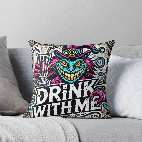 Item preview, Drink With Me - Vibrant Creepy Party Design designed and sold by DrawHandArt.