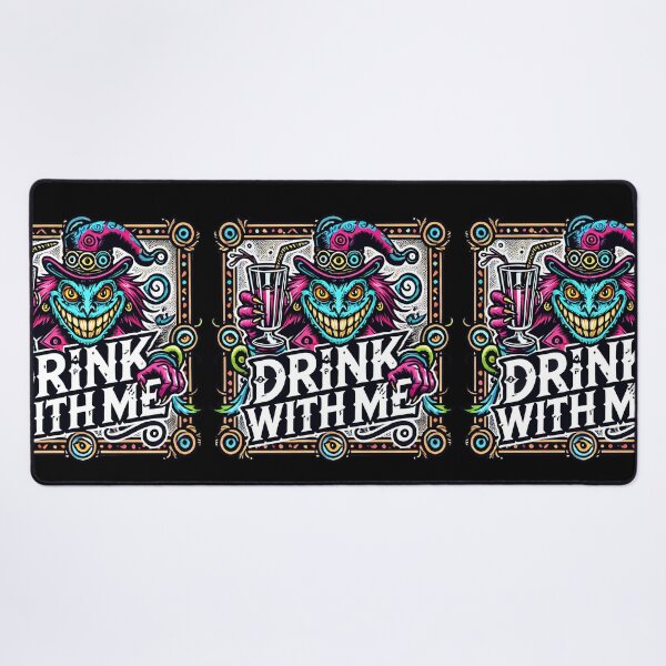 Item preview, Drink With Me - Vibrant Creepy Party Design designed and sold by DrawHandArt.