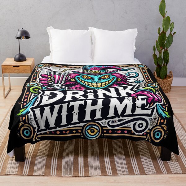 Item preview, Drink With Me - Vibrant Creepy Party Design designed and sold by DrawHandArt.