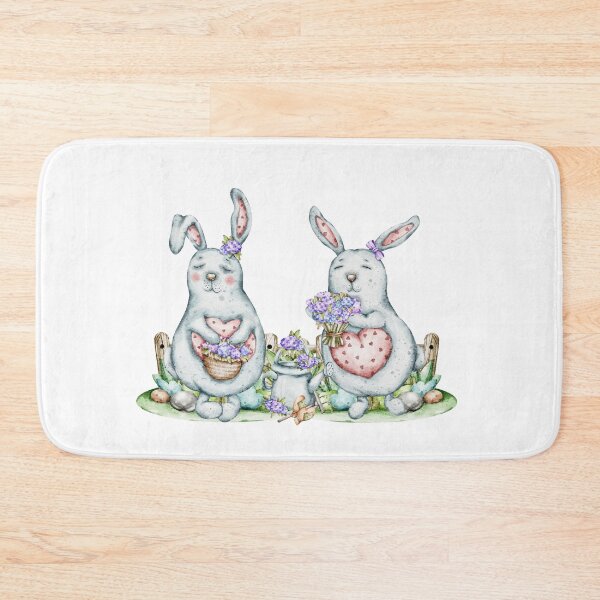 Item preview, watercolors  illustrations  Garden Friends: Bunnies and Hedgehogs designed and sold by NelenaArt.
