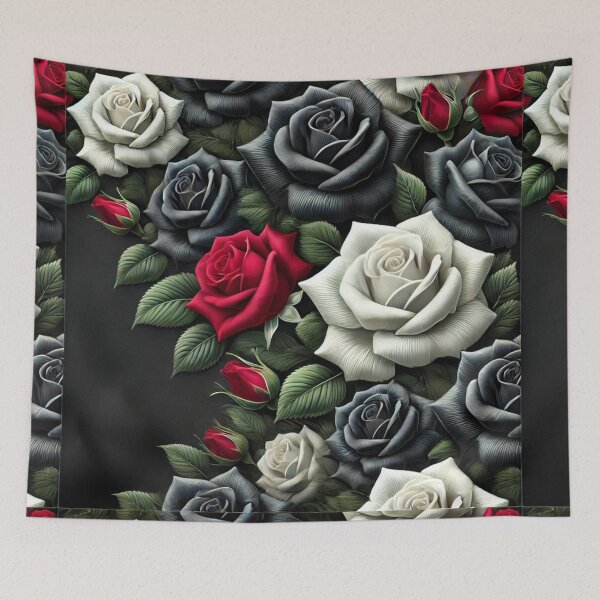 Item preview, Elegance in Bloom: Black, Red, and White Roses designed and sold by Meta2Physical.