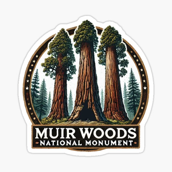 Item preview, Muir Woods National Monument Large Tree Trunks Emblem designed and sold by erkinmaddison.