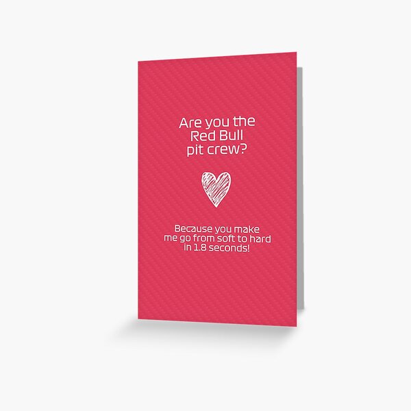 Item preview, F1 Red Bull Inspired Valentines Card "Are you the Redbull Pit Crew?" designed and sold by jamesbdesign.