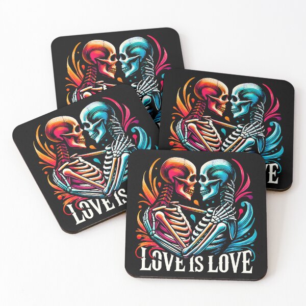 Item preview, Romantic Neon Skeleton Couple Design - Vibrant Love Art with Bold Colors and Edgy Aesthetic designed and sold by DrawHandArt.