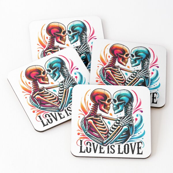 Item preview, Romantic Neon Skeleton Couple Design - Vibrant Love Art with Bold Colors and Edgy Aesthetic designed and sold by DrawHandArt.