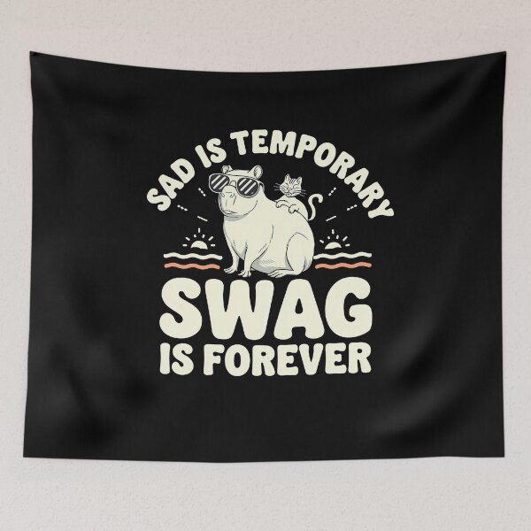 Item preview, Sad Is Temporary Swag Is Forever - It's a funny gift for anyone who appreciates humor, positivity, and a touch of style. designed and sold by ZyziowskyArt.