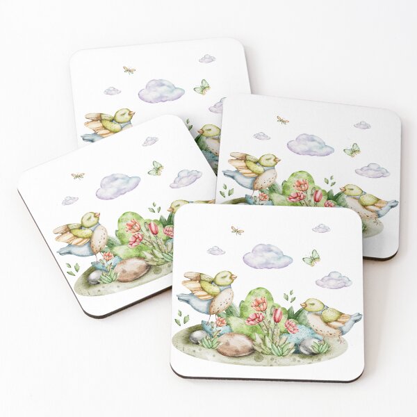 Item preview, watercolors  illustrations  Charming Critters in the Garden designed and sold by NelenaArt.