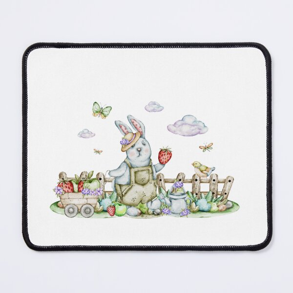 Item preview, watercolors illustrations Garden Friends: Bunnies and Hedgehogs designed and sold by NelenaArt.