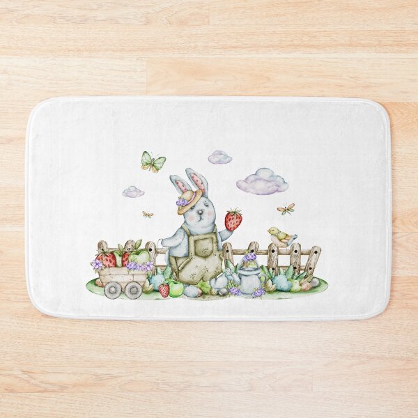Item preview, watercolors  illustrations  Garden Friends: Bunnies and Hedgehogs designed and sold by NelenaArt.