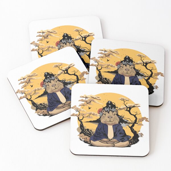 Item preview, samurai capybara meditating designed and sold by riosaygili.