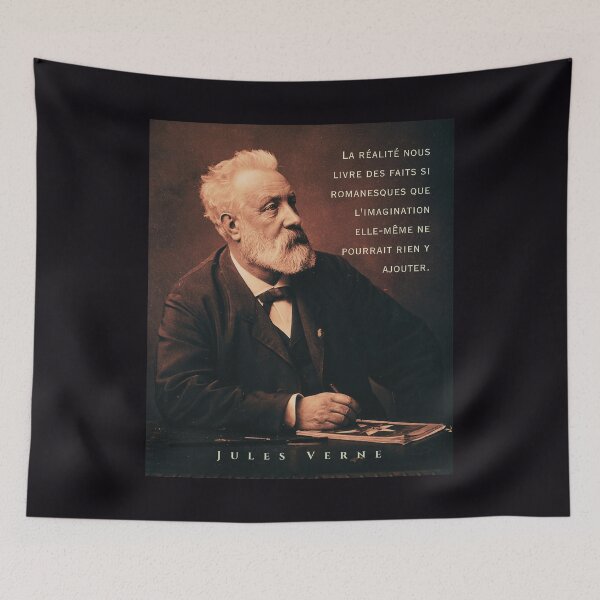 Item preview, Citation de Jules Verne: La réalité nous livre des faits si romanesques que l'imagination elle-même ne pourrait rien y ajouter. designed and sold by artbleed.