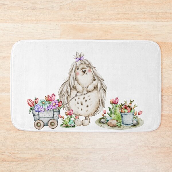 Item preview, watercolors  illustrations  Garden Friends: Bunnies and Hedgehogs designed and sold by NelenaArt.