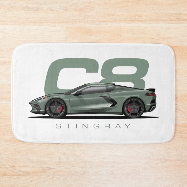 Artikelvorschau, Chevrolet Corvette C8, grüne Abbildung entworfen und verkauft von blackdogshop.