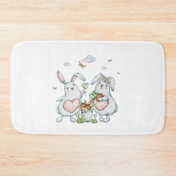 Item preview, watercolors  illustrations  Garden Friends: Bunnies and Hedgehogs designed and sold by NelenaArt.