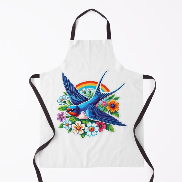 Item preview, Vibrant Barn Swallow with Floral and Rainbow Design designed and sold by Psycho-Crazy.