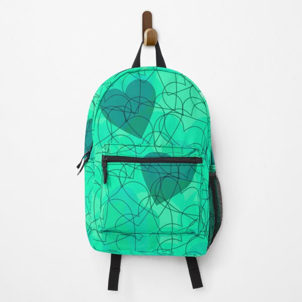 Item preview, turquoise green hearts abstract pattern designed and sold by JVNS.
