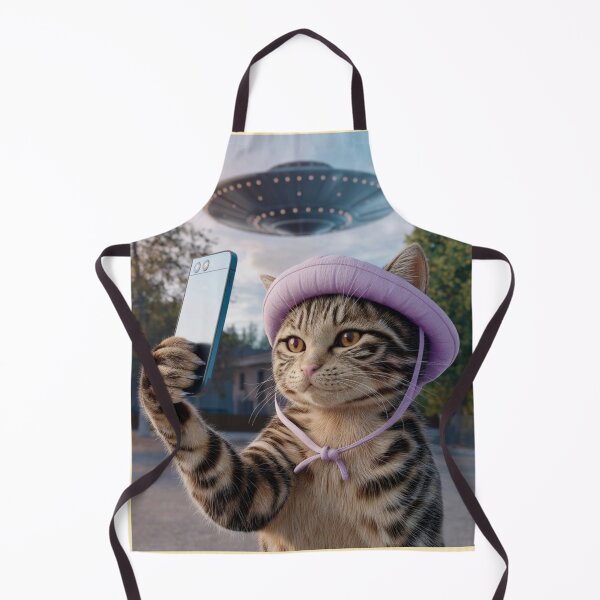 Item preview, Cute Cat-in-a-Hat UFO Selfie  designed and sold by Mr-Right-On.