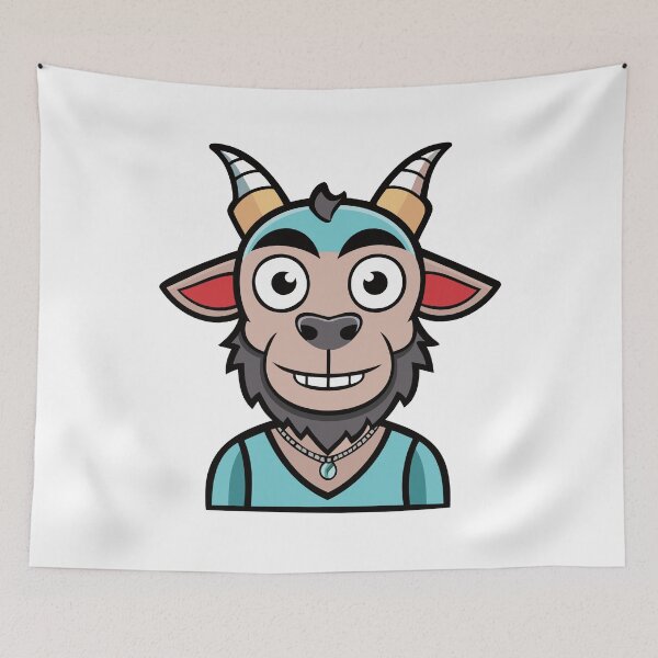 Item preview, Portrait of a cheerful bearded goat. designed and sold by GregorySmithRed.