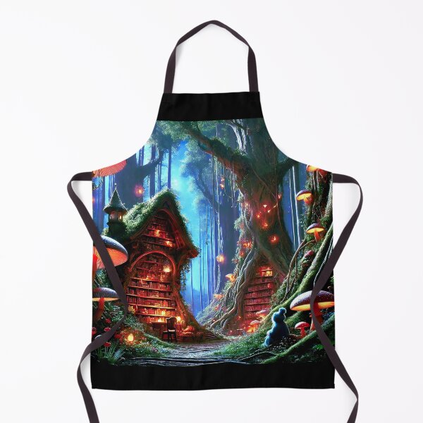 Item preview, A Fairy Tale Library for Book Lover in a Magic Forest trees Folklore Fables DND D&D Bookish Nerd designed and sold by TheTimeTaxi.