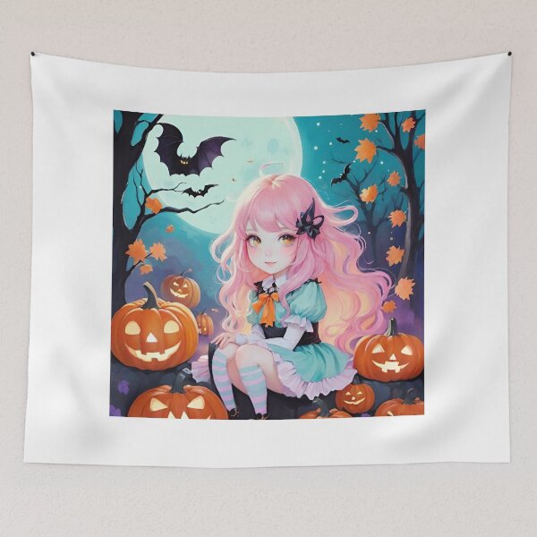 Item preview,  A pink haired girl in the hallowen designed and sold by DreamistStore.