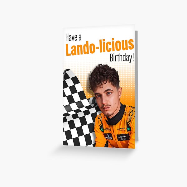 Item preview, Lando Norris F1 Birthday Card – "Have a Lando-licious Birthday!" designed and sold by jamesbdesign.