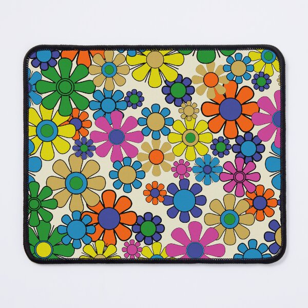 Item preview, Groovy Retro Garden Flowers 60s 70s Vibrant Colorful Floral Pattern designed and sold by kierkegaard.