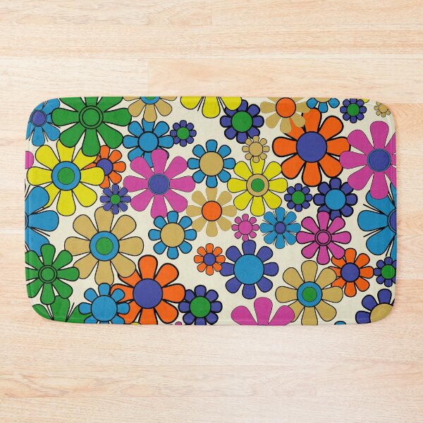 Item preview, Groovy Retro Garden Flowers 60s 70s Vibrant Colorful Floral Pattern designed and sold by kierkegaard.