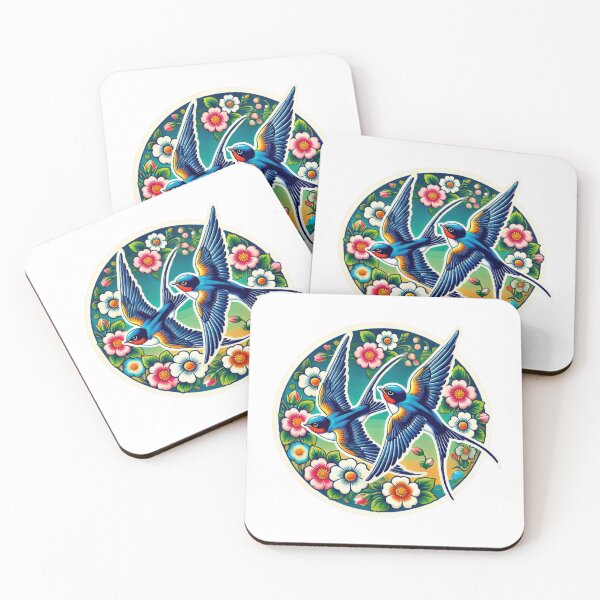 Item preview, Graceful Swallow Birds - Bird Art Print, Sticker, and Appare designed and sold by Psycho-Crazy.