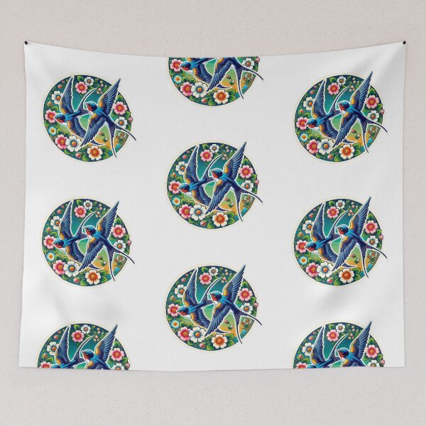 Item preview, Graceful Swallow Birds - Bird Art Print, Sticker, and Appare designed and sold by Psycho-Crazy.