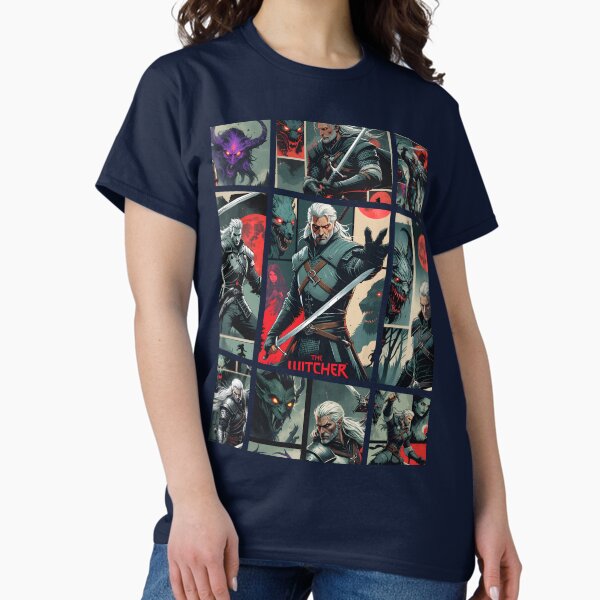 White Wolf retro poster comic style Classic T-Shirt