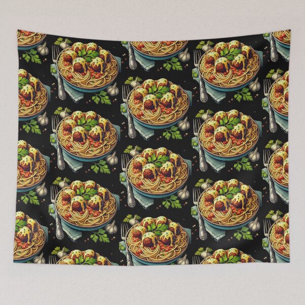 Item preview, Cheesy Spaghetti and Meatballs - Mouthwatering Food  designed and sold by Desireehaz.