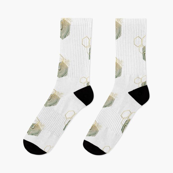 Item preview, Abstract green marble and gold honeycomb design designed and sold by CreativeStrand.