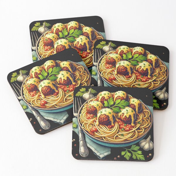 Item preview, Cheesy Spaghetti and Meatballs - Mouthwatering Food  designed and sold by Desireehaz.
