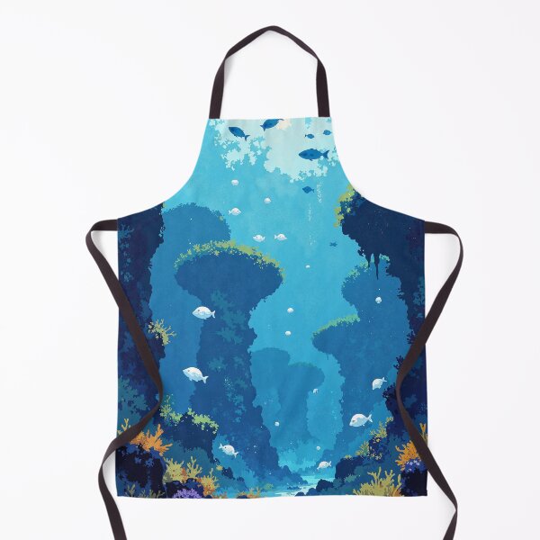 Item preview, Suspended oasis glowing fish beneath liquid skies designed and sold by MadeByHaresShop.