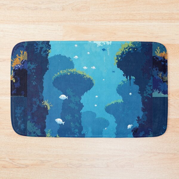 Item preview, Suspended oasis glowing fish beneath liquid skies designed and sold by MadeByHaresShop.