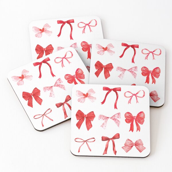 Item preview, Red Coquette Bows Valentines Day Vday red bow pattern designed and sold by SarahFinnDesign.
